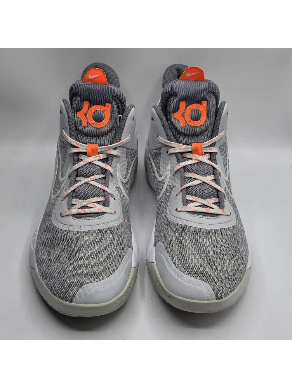 Nike KD Trey 5 X Grey Fog Orange Basketball Shoes CW3400-011 Men's Size 13